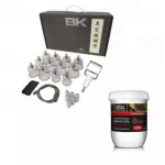 Kit Ventosa 12 Copos Bk + Creme De Massagem Termoterapia